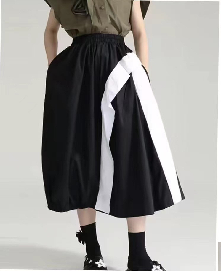 Splicing style midi skirt