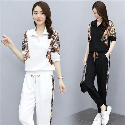 Sports and leisure suit for women 2022 new summer fashion two-piece set, stylish and trendy, explosive street style, age reducing professional suit trend