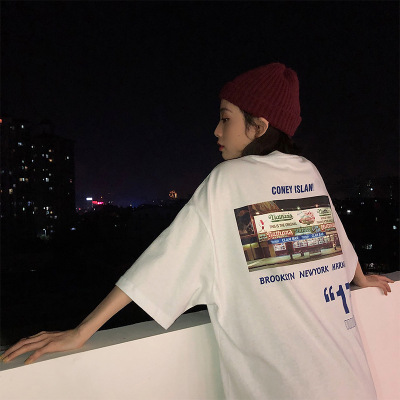 Short sleeved white t-shirt women's fashion 2022 summer new item internet celebrity BF Hong Kong style loose medium long student top ins trend