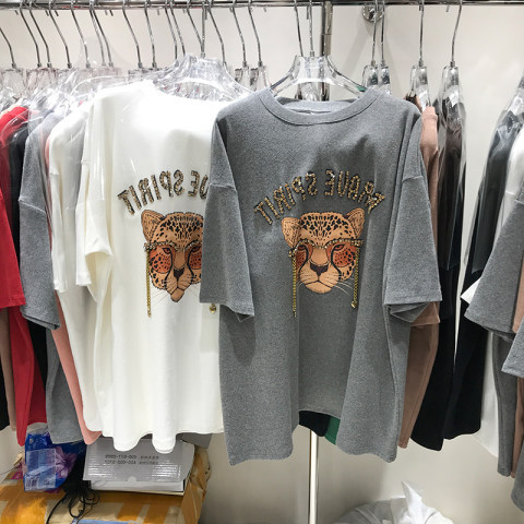2022 Korean New Spring Fashion Tiger Head Printed Round Neck Short sleeved Women's T-shirt Versatile Loose Top Summer Trend