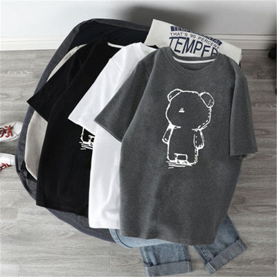 T-shirt women's short sleeved loose 2022 Korean version new summer bear medium long style student outdoor versatile top ins trend