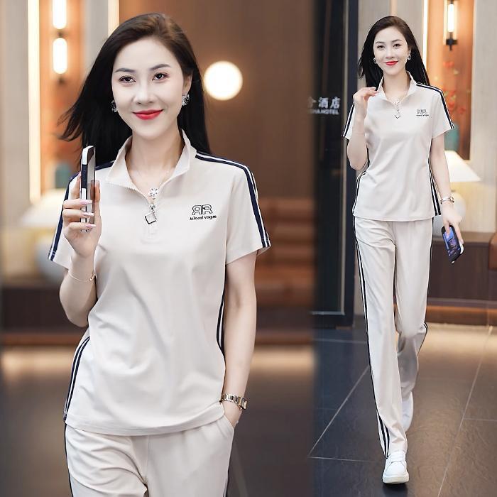 2025 Summer New Women's Clothing Korean Edition Fashionable Slimming Loose and Age Reducing Casual Sportswear Set, Stylish Two Piece Set