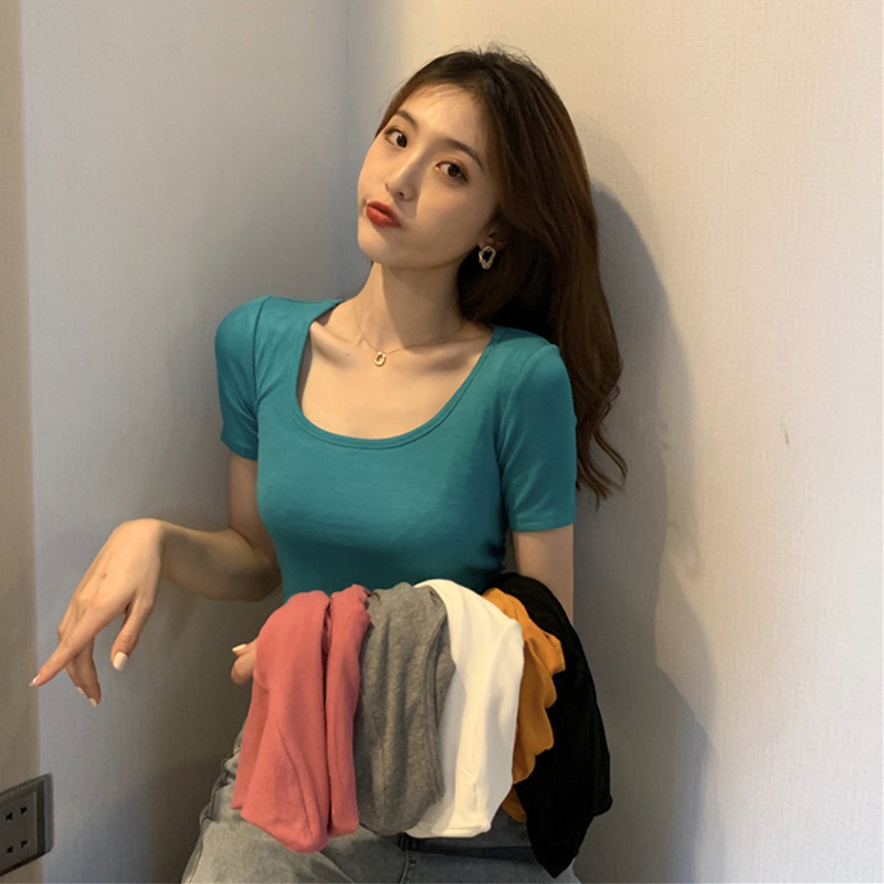 Undercover shirt for women 2023 summer new short sleeved T-shirt for women Korean version slim fit crop top wholesale for women's clothing