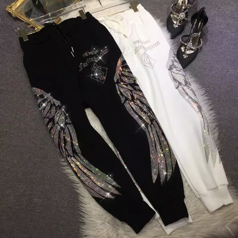 100-150KG Fat M Extra Large Winter Plush Thickened Heavy duty Hot Diamond Sanitary Pants with Wings for Slimming, Sports and Leisure Pants