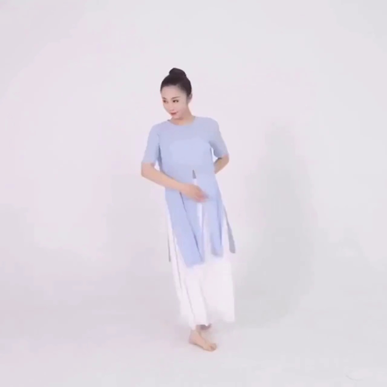 High density pearl chiffon dress pants for women, high waist, summer thin style, dance, yoga, art, Zen dance, ancient style, art examination, sports