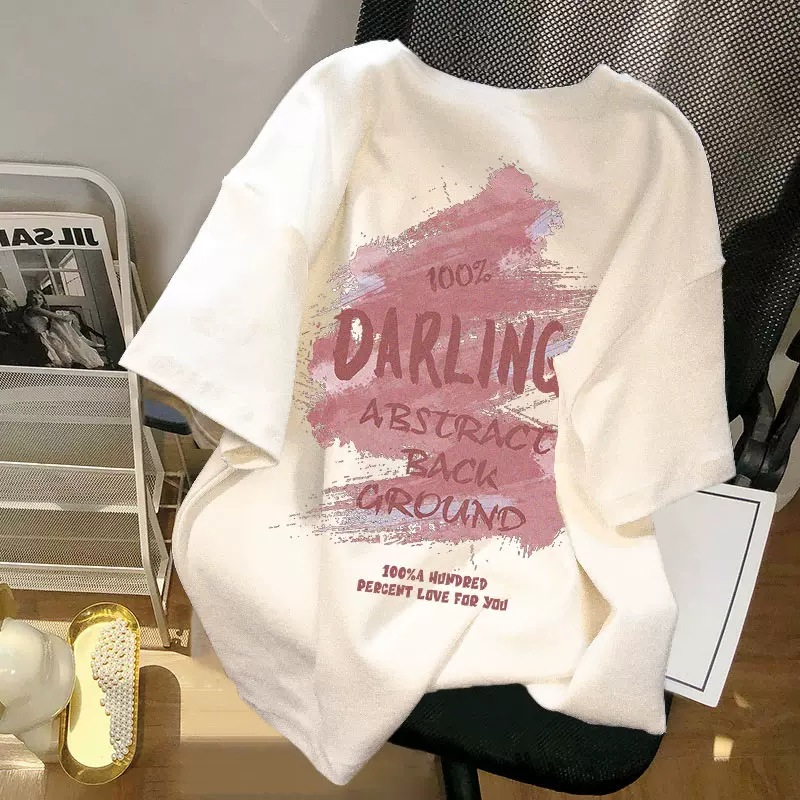 China-Chic t-shirt women's short sleeve design sense of small crowd loose summer port chic American retro white top ins fashion