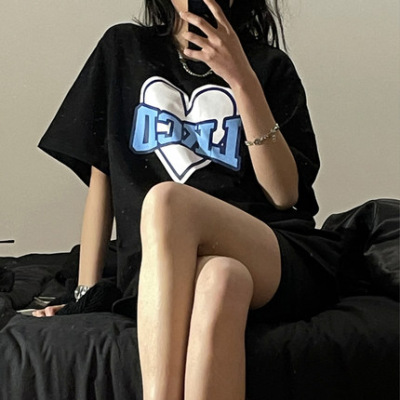 Short sleeved T-shirt for women 2022 summer new Korean version loose ins trendy brand Hong Kong style oversized half sleeved T-shirt top