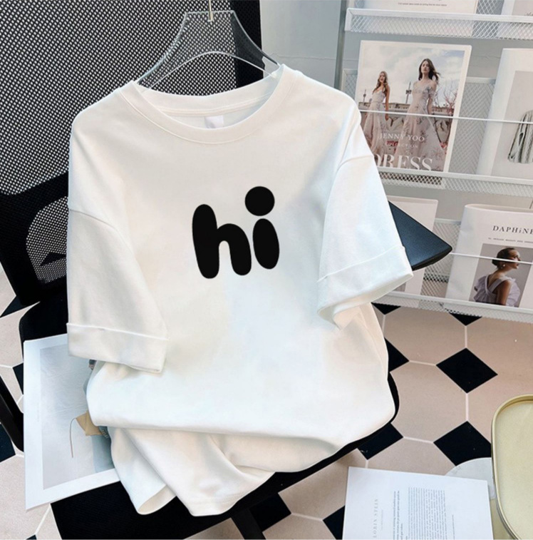 White T-shirt short sleeved women's 2023 summer new style fashionable and stylish loose fit slimming upper garment half sleeved t-shirt ins trendy
