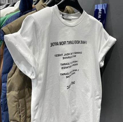 2022 Korean version new summer outfit letter round neck loose and versatile mid to long style western-style interior and exterior top ins trend