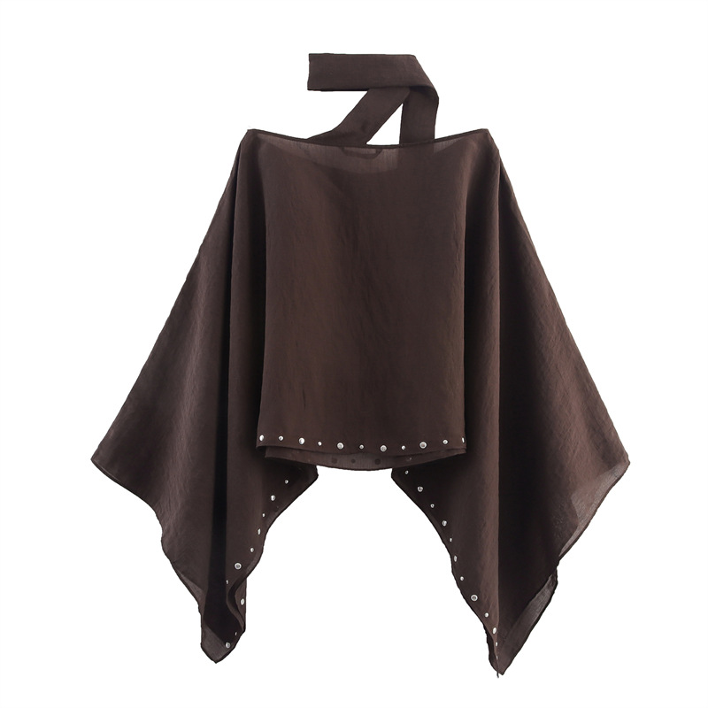 Foreign Trade 2025 Spring New Long Style Fashion Loose Leisure Niche Cape style Shirt Top 3067719
