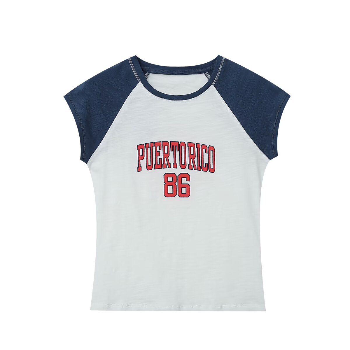 Foreign Trade 2025 Summer New Campus Style Letter Printed Short Sleeve Knitted T-shirt for Women 5643806