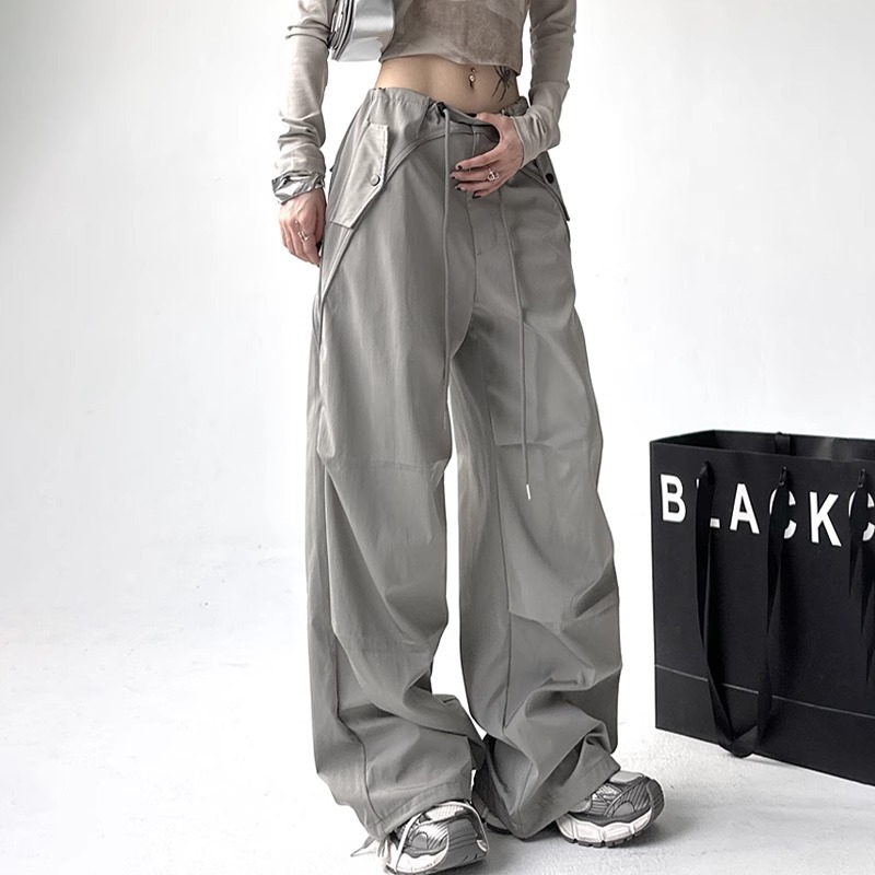 American Parachute Work Pants Women's 2025 New Style Fat mm Loose Slim Parachute Pants Wide Leg Jazz Dance Pants
