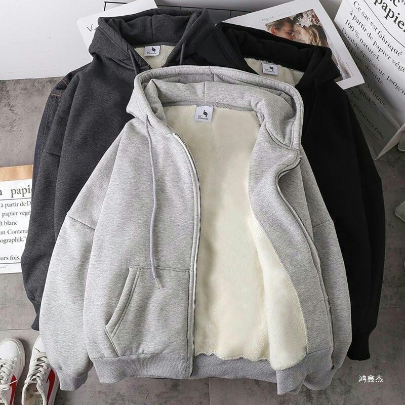 Sweatshirt men's 2024 early spring new item, autumn and winter niche hooded design with plush thickened men's and women's outerwear