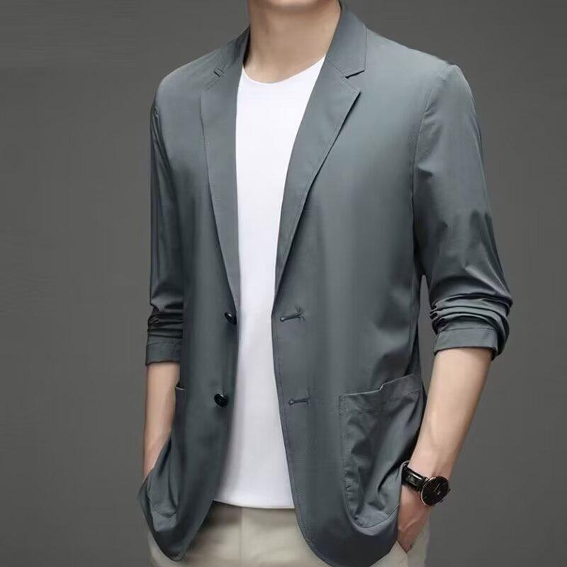 Summer suits, men's thin casual sun protection clothes, small suits, light and thin spring and autumn suits, tops, jackets, trendy