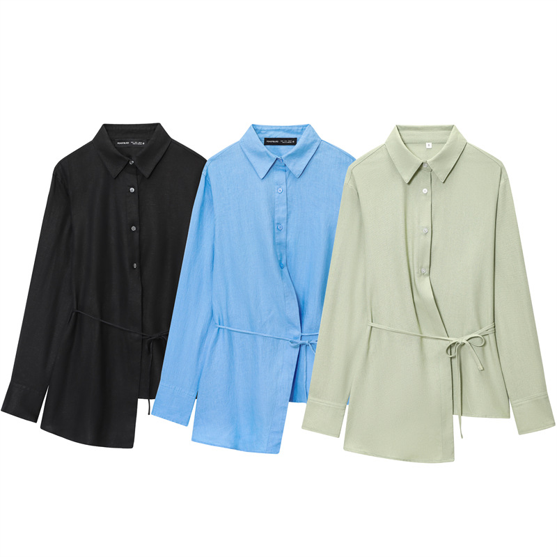 Foreign Trade 2025 Spring New Long Style Fashionable Loose Casual Design with a Small Niche Shirt Top 1269848