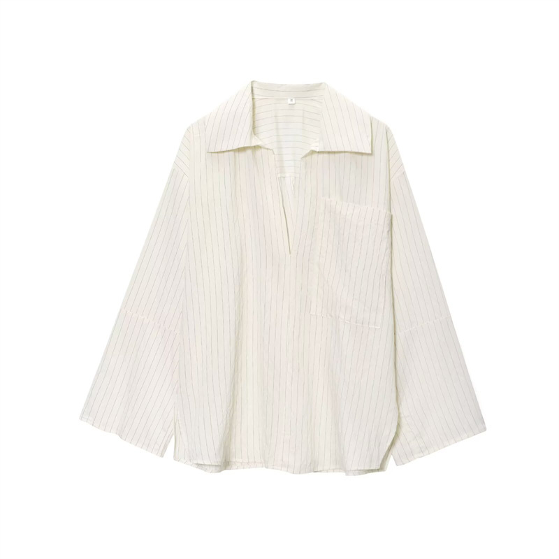 Foreign Trade 2025 Spring New Long Style Fashionable Loose Casual Design with a Small Niche Shirt Top 5691100