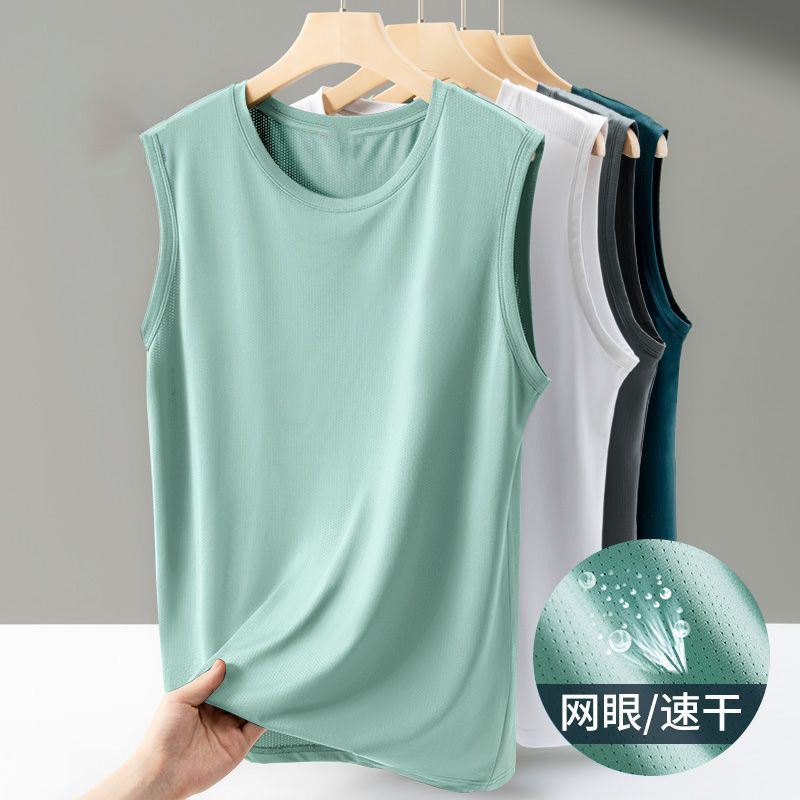 Manufacturer direct sales men's mesh vest thin sleeveless T-shirt versatile outdoor sports running mountain climbing sweatshirt top