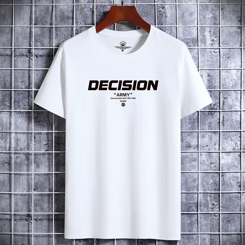 Cotton short sleeved T-shirt for men's summer fashion brand, new oversized loose top for teenagers and students, half sleeved couple T-shirt