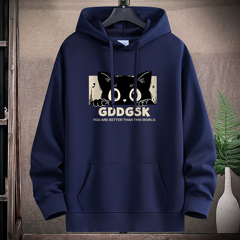 Foreign trade hoodie men's spring and autumn new style trendy youth loose and versatile casual student couple hoodie plus size top