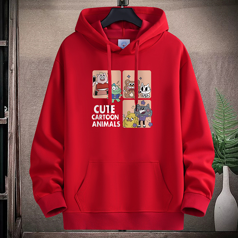 Spring pure cotton hooded sweatshirt for boys and teenagers, new styles for students in autumn and winter, trendy pullover hoodie, loose jacket top