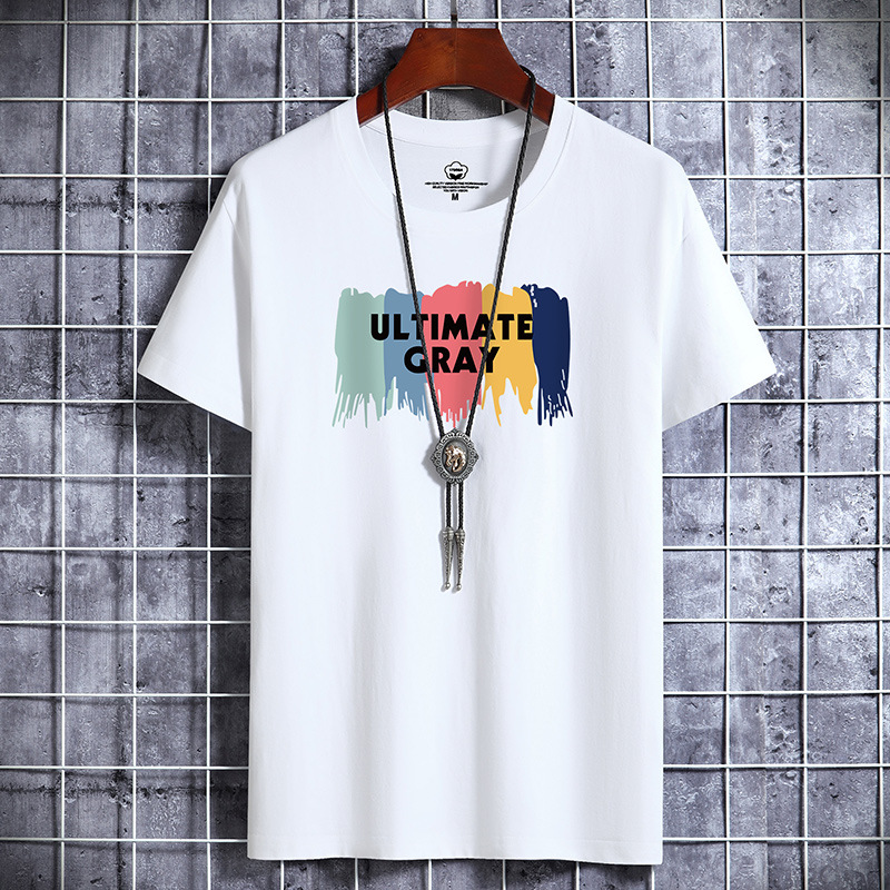 Short sleeved t-shirt for men in summer, loose top for men, base shirt for new ins trend, couple, student, half sleeved shirt