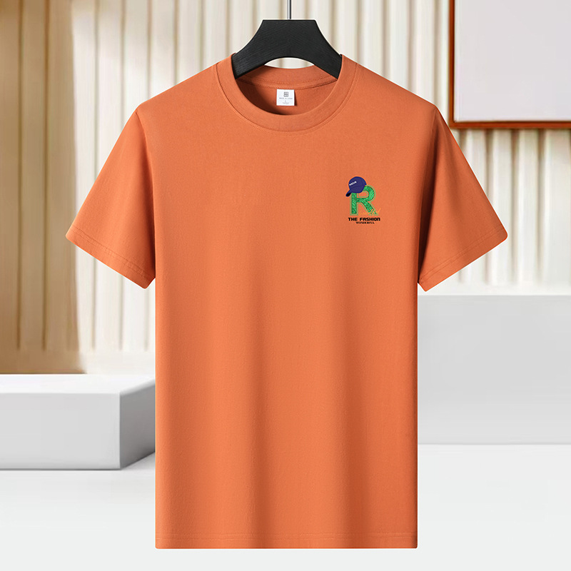 Summer Trendy Men's Short sleeved T-shirt Heavy duty Cotton Loose Half Sleeve Hong Kong Style Student Large Top Bottom Shirt