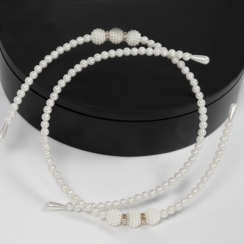 Children's pearl headband headwear, girls' hair accessories, versatile flower girl accessories, Korean version, birthday performance, baby simple accessories
