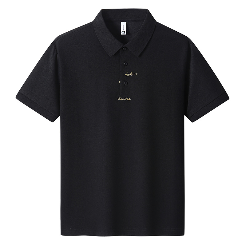 Summer polo shirt men's short sleeved new casual versatile loose T-shirt, foreign trade embroidery youth lapel top trend