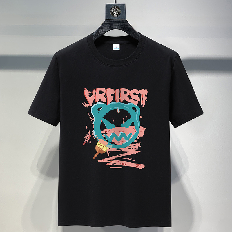 Short sleeved T-shirt, men's round neck T-shirt, loose base shirt, summer Korean casual student pure cotton plus size T-shirt