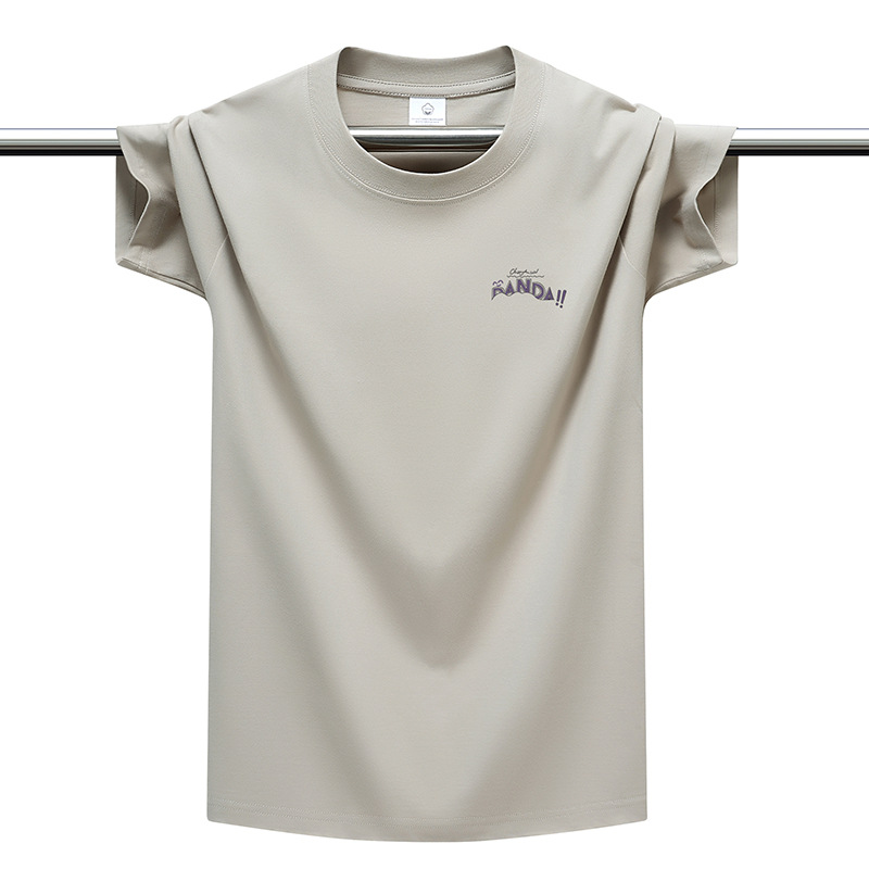 One piece dropshipping wholesale new summer pure cotton youth T-shirt men's short sleeved loose round neck men's short sleeved plus size