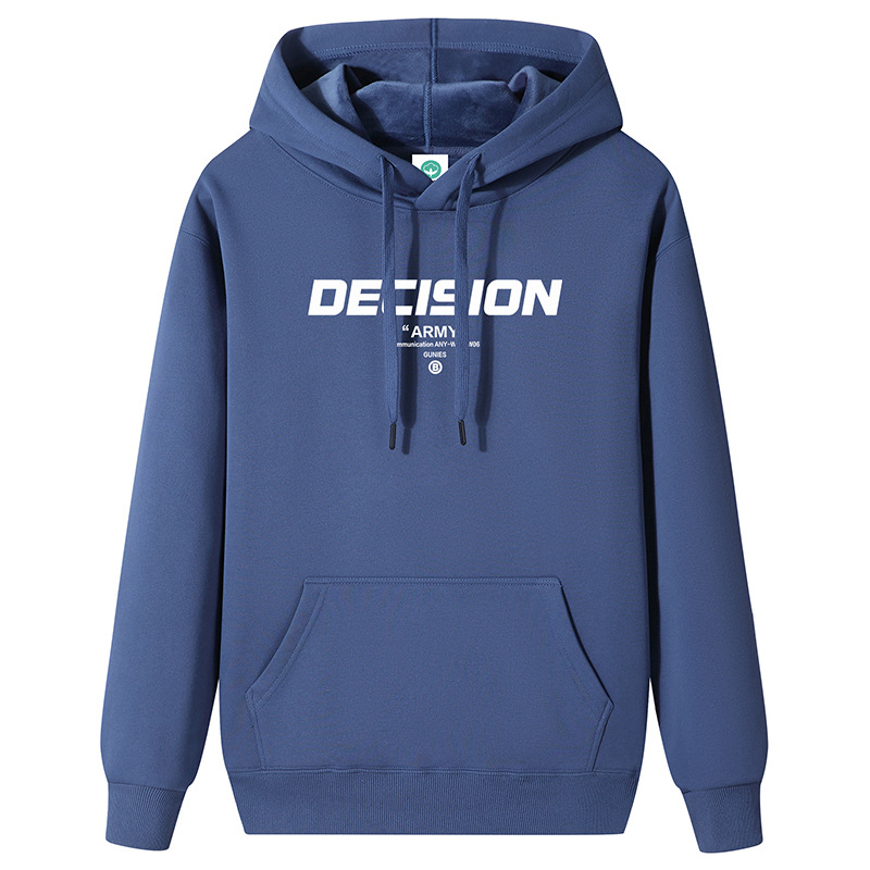 Heavy duty pure cotton hooded sweatshirt men's spring and autumn new style casual student sports hoodie loose oversized top jacket