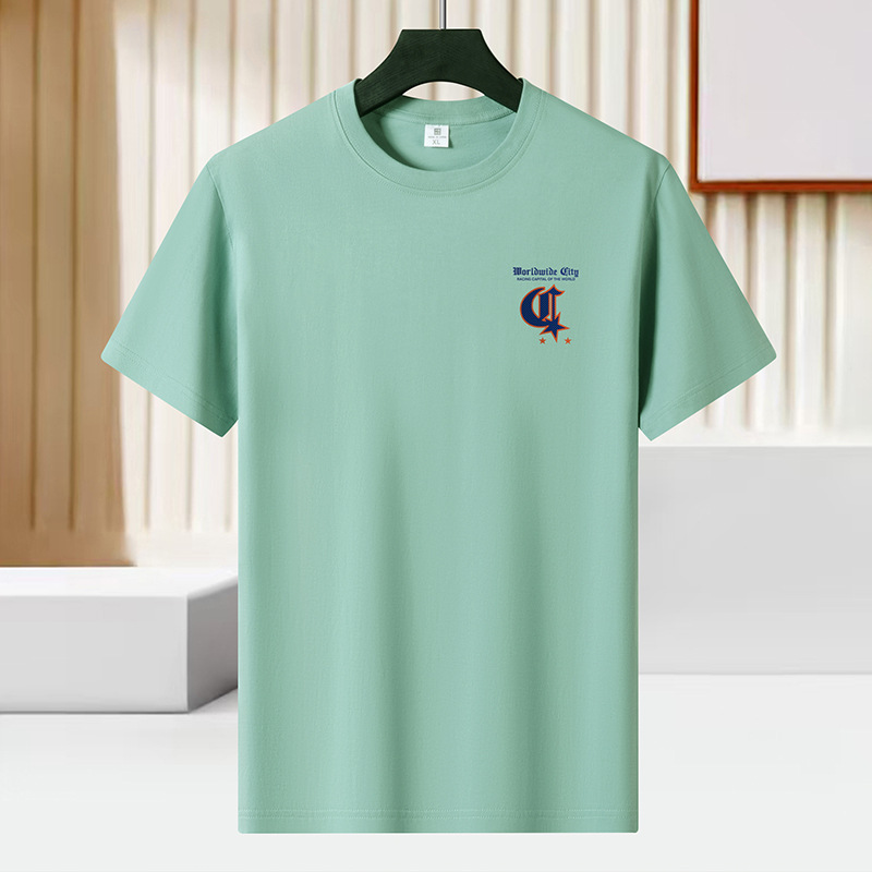 Summer Trendy Men's Short sleeved T-shirt Heavy duty Cotton Loose Half Sleeve Hong Kong Style Student Large Top Bottom Shirt
