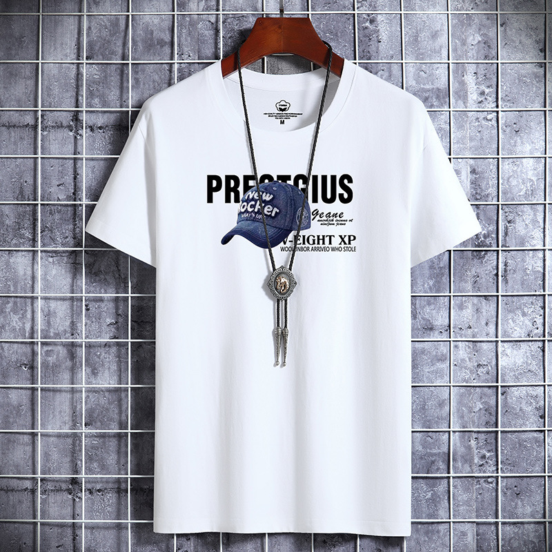 New Short sleeved T-shirt for Men's Summer Trendy Versatile Bottom Shirt for Men's Ins Student Loose Top Large Half Sleeve