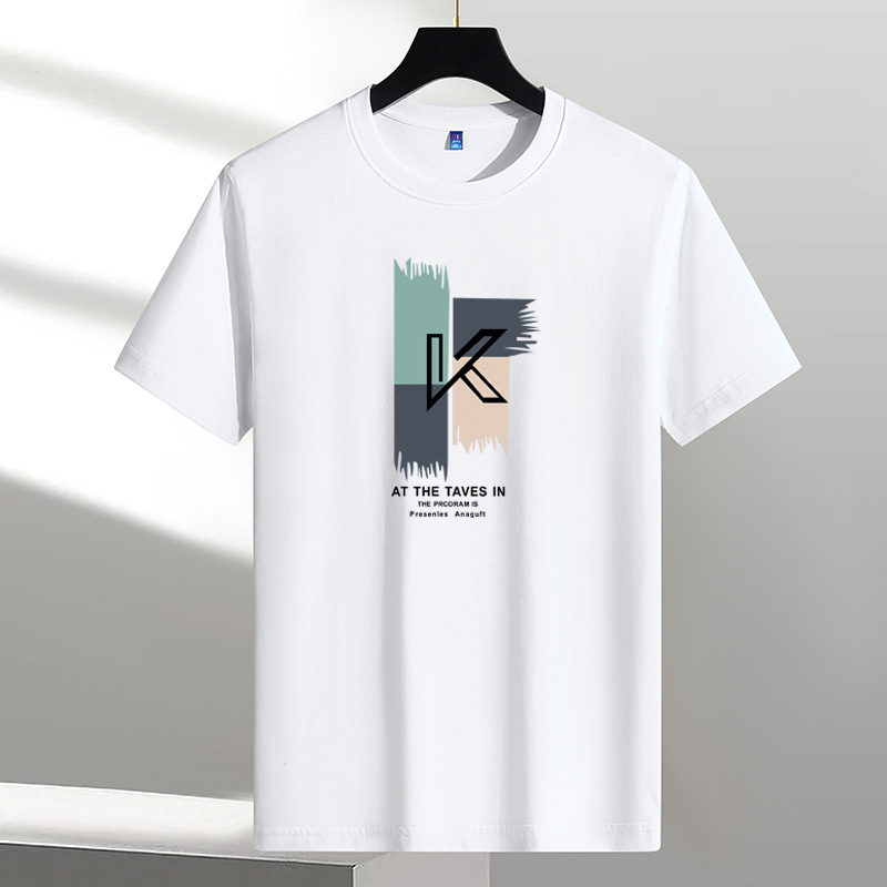 Modal short sleeved T-shirt men's new casual ice silk cotton student Lycra half sleeved loose oversized top base shirt
