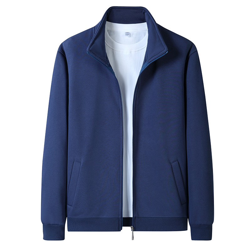 Autumn and Winter Thick Velvet Sports and Leisure Stand up Hoodie Men's Cotton Large Short Student cardigan Coat