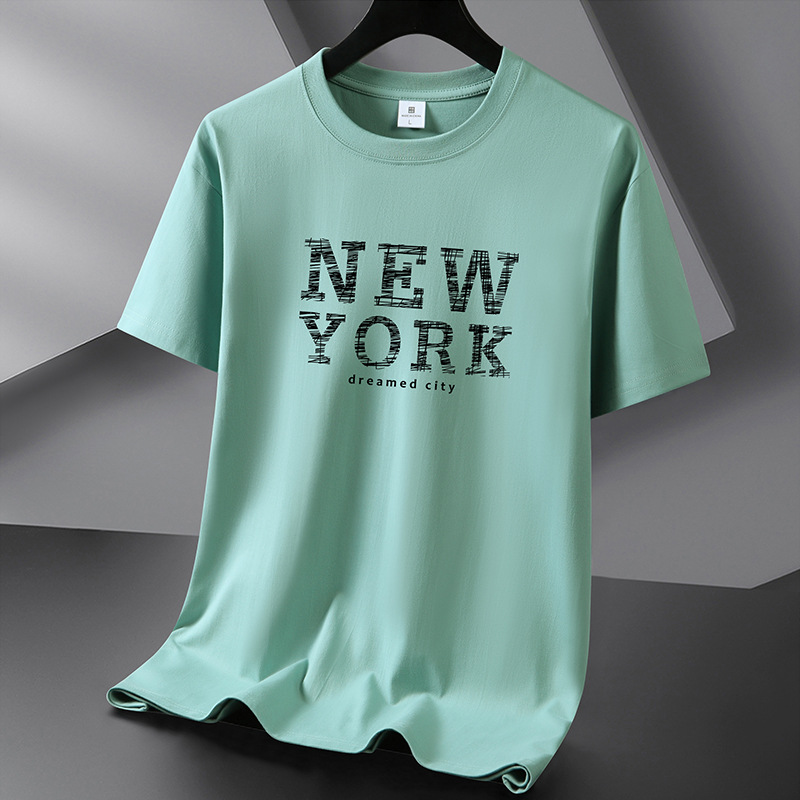 Heavy weight 220G Xinjiang cotton short sleeved t-shirt ins trendy casual pure cotton men's and women's summer round neck student half sleeved base shirt