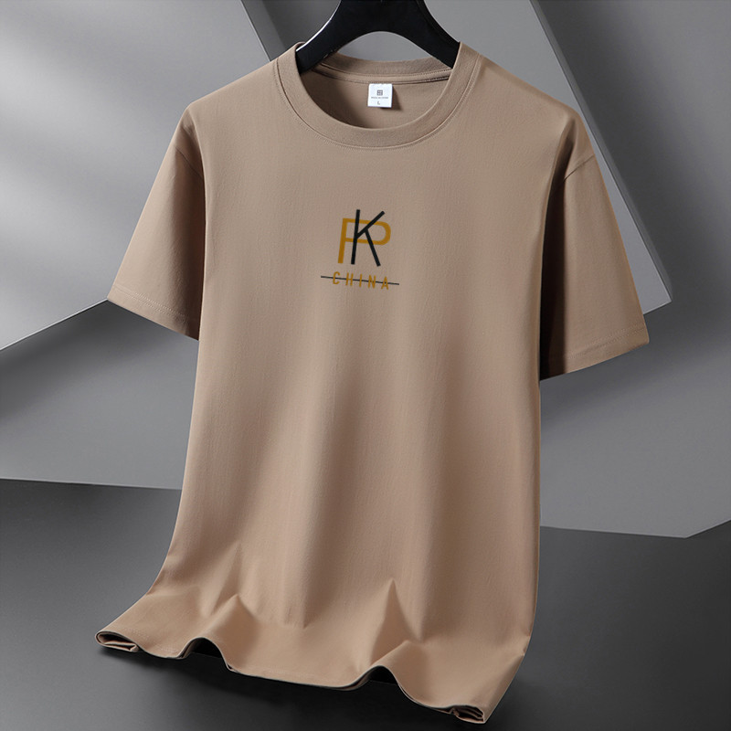 220g heavyweight short sleeved T-shirt, men's and women's pure cotton summer new half sleeved round neck top, versatile for couples, loose base