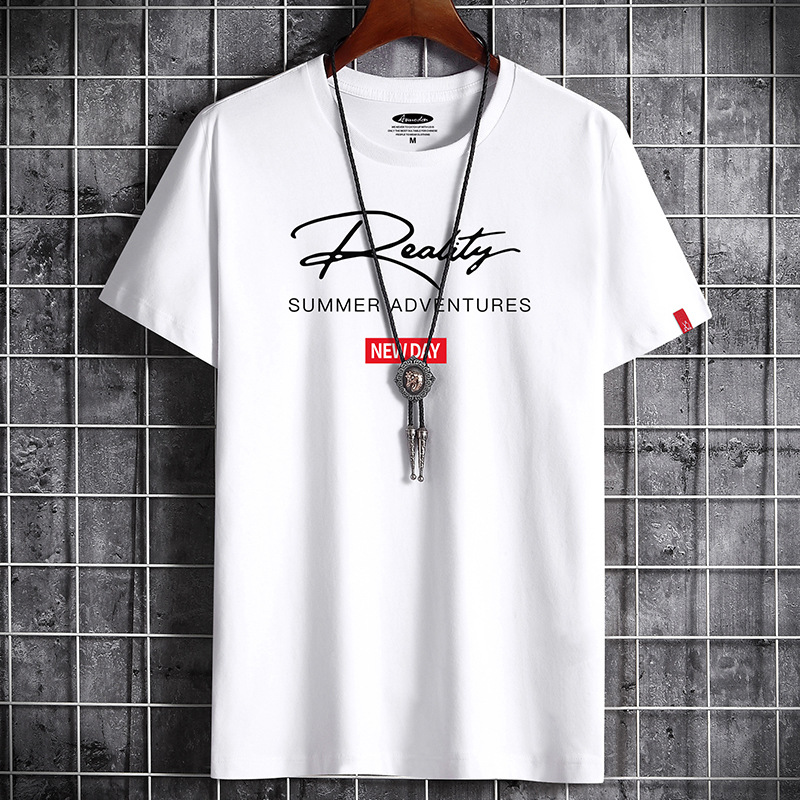 Men's Short sleeved T-shirt Summer 2020 New Loose Trendy Round Neck Half Sleeve Cotton Top Lived by Anchor