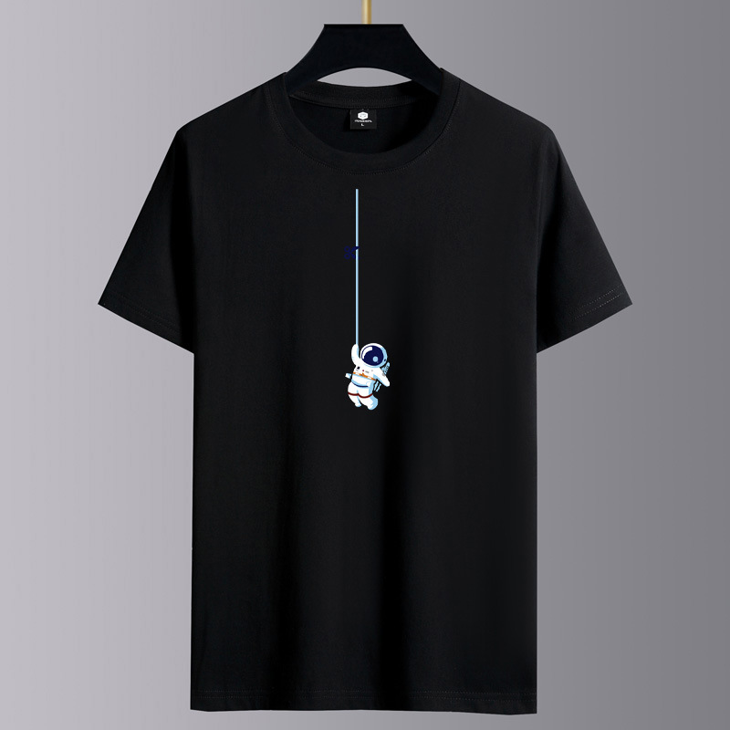 Men's short sleeved T-shirt summer new loose and trendy round neck half sleeved men's summer clothes pure cotton body top base shirt