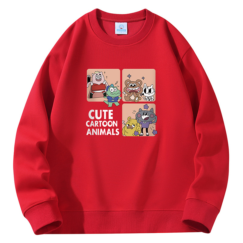 Round neck heavyweight hoodie men's spring and autumn 2024 new style student trend loose oversized casual base top