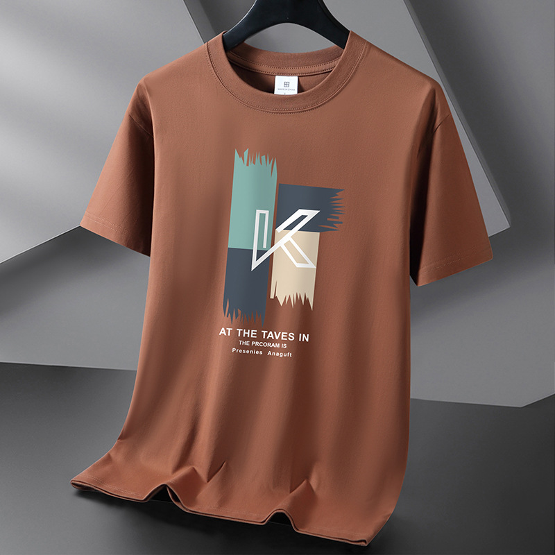 Heavy weight 220G Xinjiang cotton short sleeved t-shirt ins trendy men's and women's pure cotton summer round neck half sleeved casual base shirt t-shirt