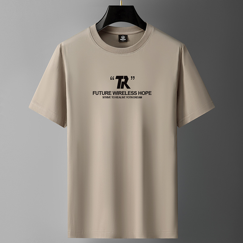 Hong Kong style combed cotton short sleeved T-shirt for men in summer 2025, new top for teenagers with half sleeves, men's ins trendy brand loose fit