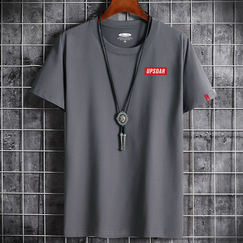 Summer short sleeved t-shirt men's pure cotton round neck trendy student half sleeved men's and women's top versatile base shirt, one piece hair replacement