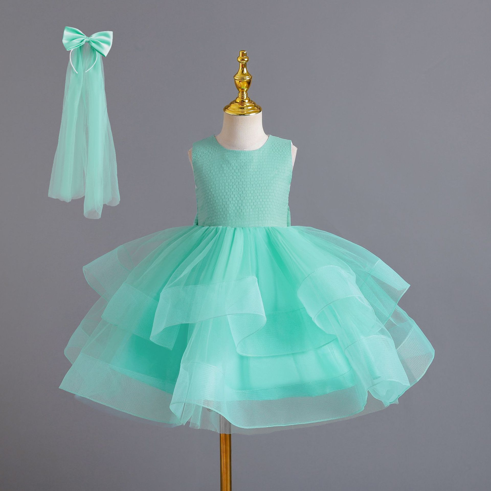 Girl's mesh princess dress, baby's first birthday dress, flower girl wedding, fluffy dress, stage performance dress
