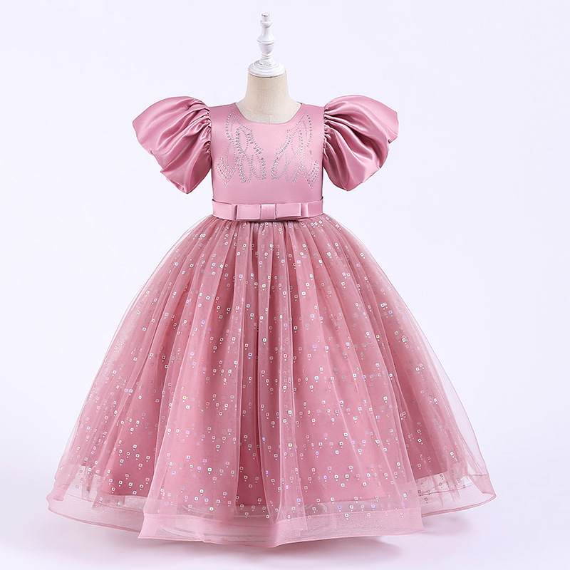 Girl Princess Dress Flower Girl Host Fashion Show Piano Performance Dress Birthday Competition Host Dress