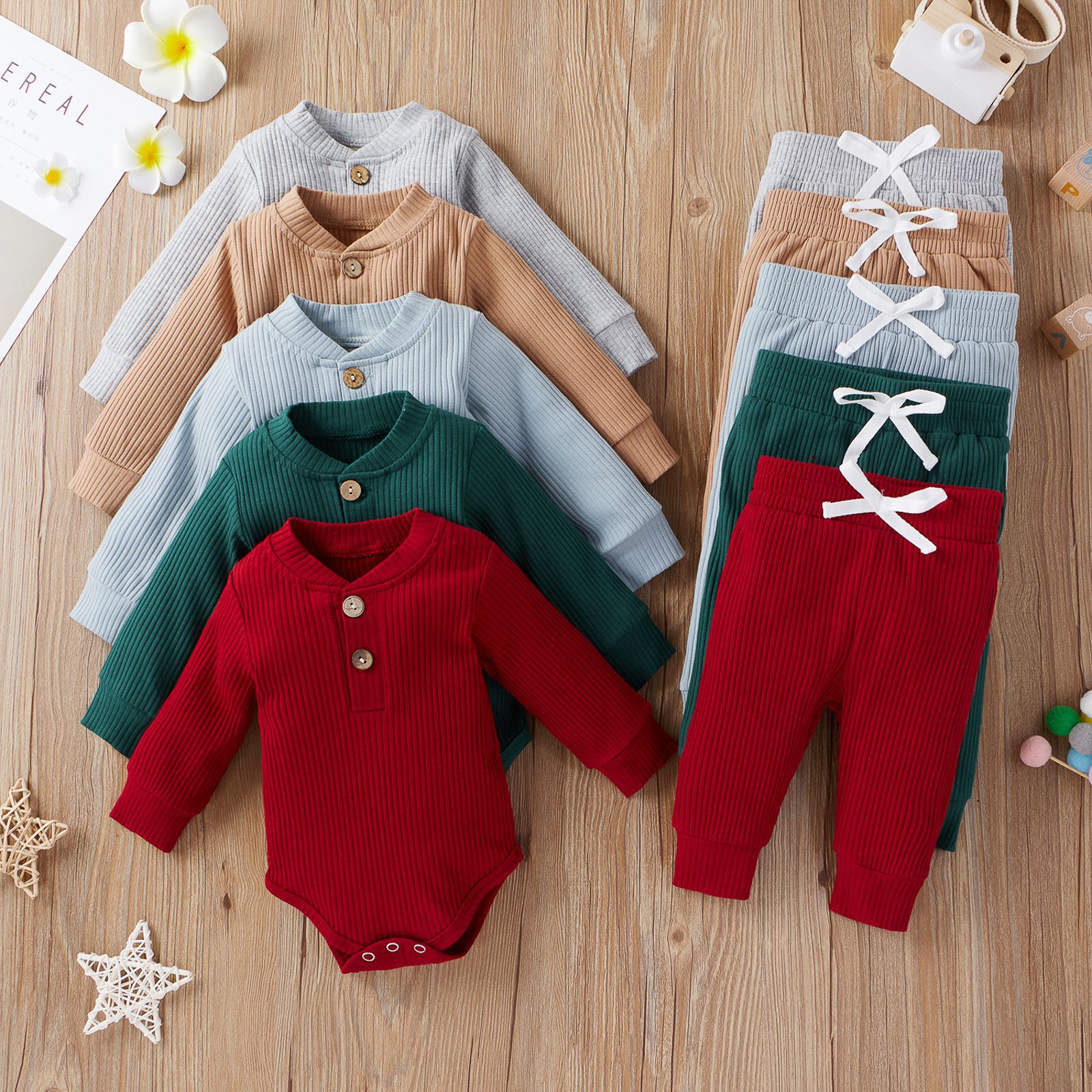 Children's foreign trade autumn and winter children's clothing, men's and women's long sleeved jumpsuit, pants base two-piece set, wholesale bag fart clothing set