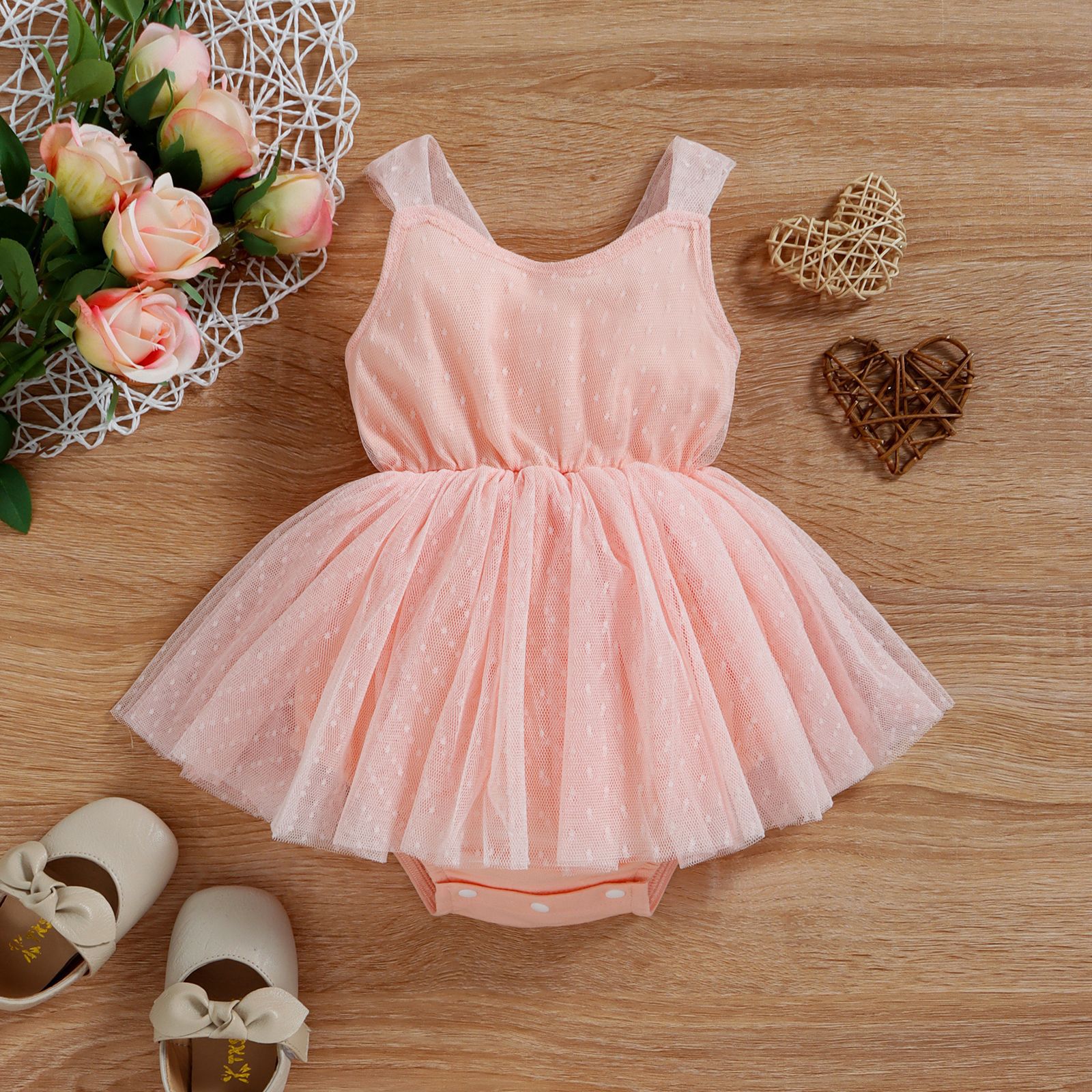 Cross border foreign trade children's clothing Amazon Ins baby mesh suspender skirt bow Ha Yi spot direct sales