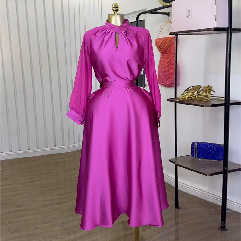 European and American women's clothing 2025 summer new sweet and fresh lantern sleeve shirt high waisted half length long skirt two-piece set