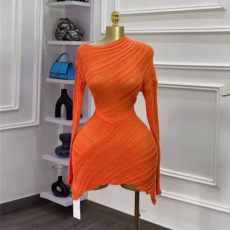 European and American women's clothing 2025 summer new sweet and fresh sloping shoulder collar high waist slimming A-line dress short skirt