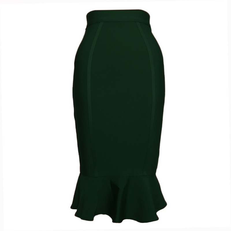 Cross border European and American new style elegant fish tail elastic short skirt sexy women's high waist, hip wrapped bandage skirt Cross border European and American new style elegant fish tail elastic short skirt sexy women's high waist, hip wrapped bandage skirt